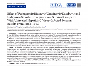 Breaking News: Study Shows HCV DAA Treatment Demonstrates 57% Survival Benefit