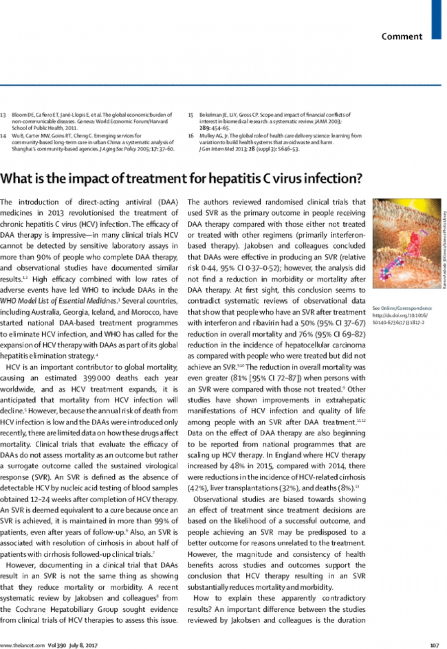 The Lancet - What is the impact of treatment for hepatitis C virus infection?